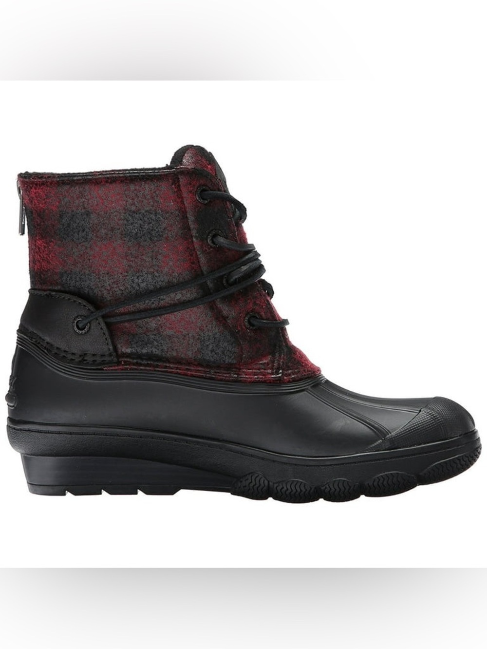 Sperry Black & Red Lace-Up Duck Boot